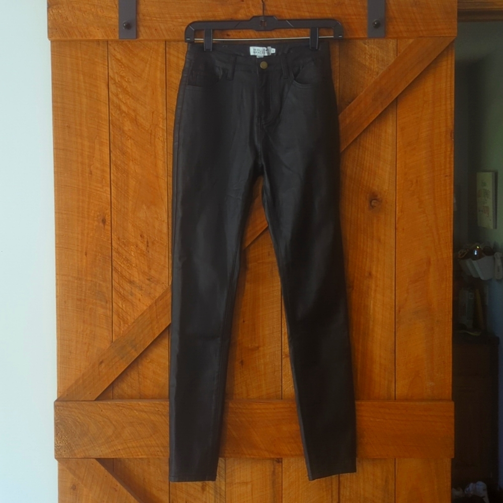 Black Faux Leather Pants